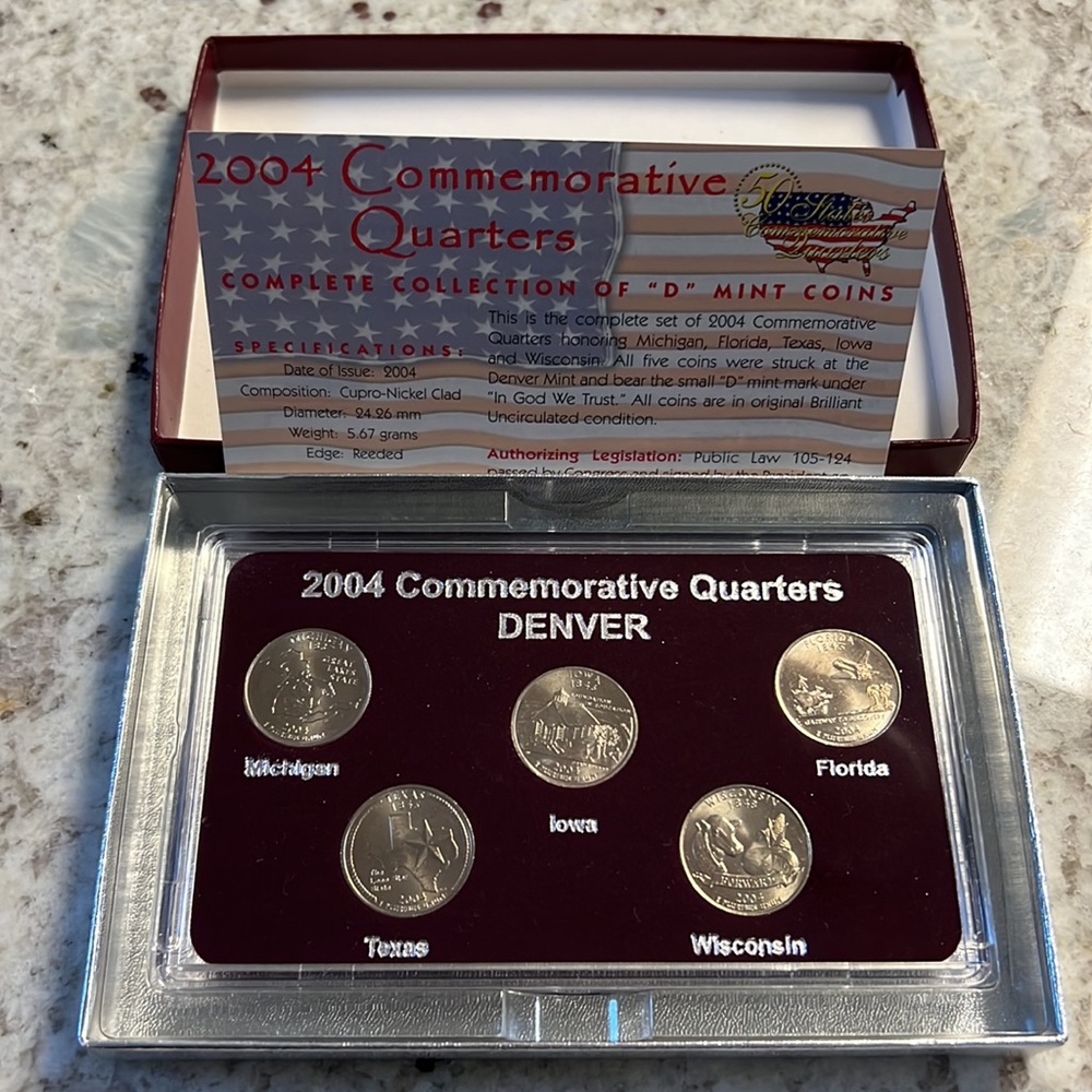 50 States Commemorative Quarters Denver Mint Year 2004